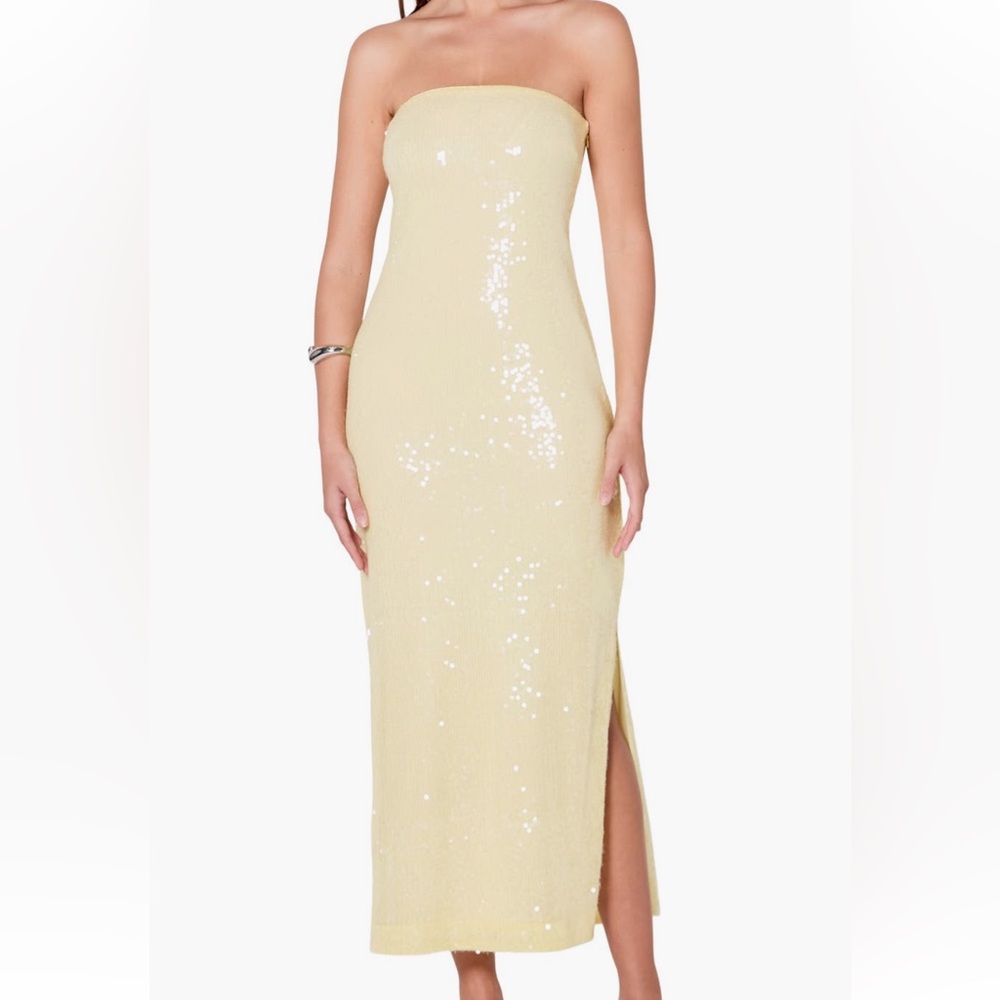 Endless Rose Yellow Sequin Maxi Dress